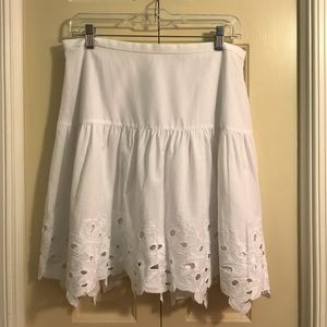 J. Crew White Eyelet Skirt Size 8 NWT